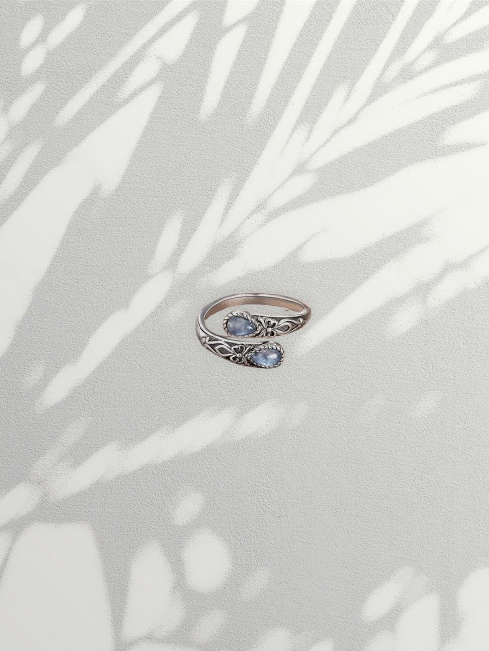 Sterling Silver Blue Gemstone Wrap Ring - Women's Jewelry